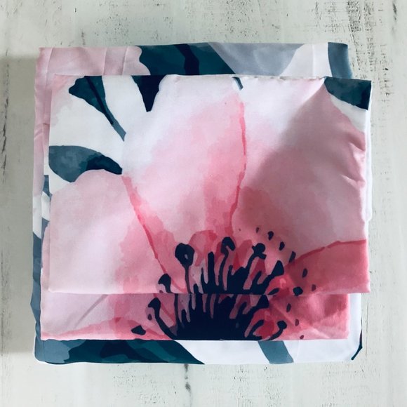 Deny Designs Pink, Black & Grey Floral Duvet Cover & Sham Set, Queen, Brand New! - Picture 3 of 6